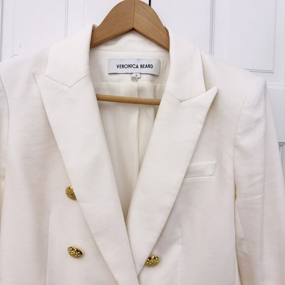 Veronica Beard Miller Linen Dickey Jacket in Off White - Picture 9 of 15